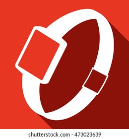 Single watch gadget icon, vector illustration isolated over red background