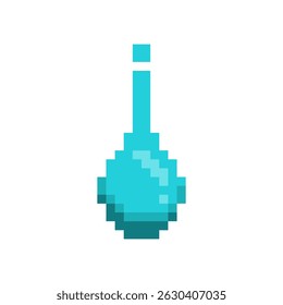 Single Water Drop in Flat Design, Pixel Art Icon, Isolated
