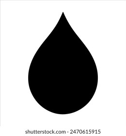 Single water drop silhouette isolated on white background. Water drop icon vector illustration design.