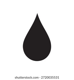 Single water drop silhouette isolated on white background. Water drop icon vector illustration design.
