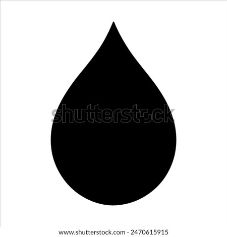 Single water drop silhouette isolated on white background. Water drop icon vector illustration design.