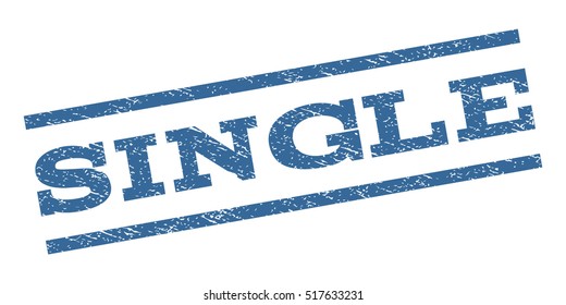 Single watermark stamp. Text caption between parallel lines with grunge design style. Rubber seal stamp with dust texture. Vector cobalt blue color ink imprint on a white background.