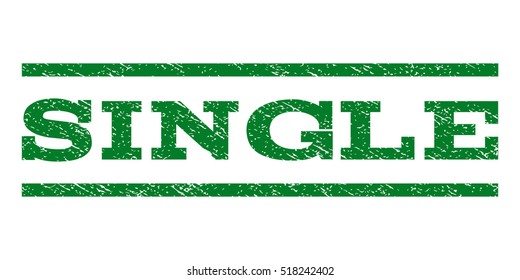 Single watermark stamp. Text caption between horizontal parallel lines with grunge design style. Rubber seal stamp with unclean texture. Vector green color ink imprint on a white background.