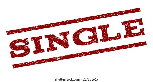 Single watermark stamp. Text tag between parallel lines with grunge design style. Rubber seal stamp with unclean texture. Vector dark red color ink imprint on a white background.