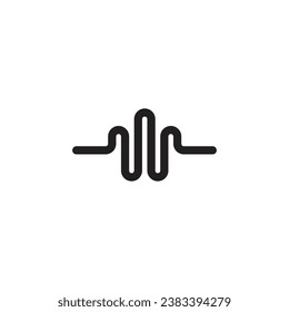 Single wave logo and icon with white background 