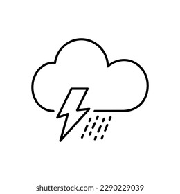 Single weather icon - Cloud with Rain and Lightning