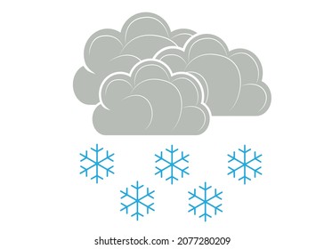 Single weather icon - Cloud with Snow. Illustration on white