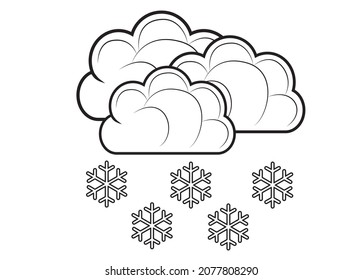 Single weather icon - Cloud with Snow. Illustration on white