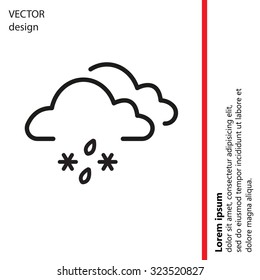 Single weather icon - Cloud with Snow and Rain