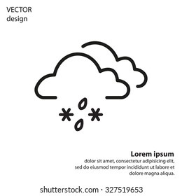 Single weather icon - Cloud with Snow and Rain
