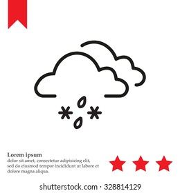 Single weather icon - Cloud with Snow and Rain