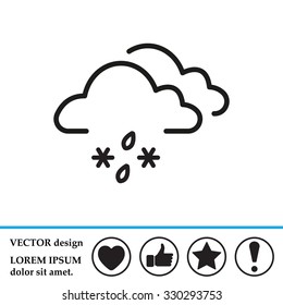 Single weather icon - Cloud with Snow and Rain