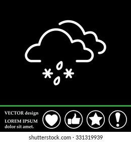 Single weather icon - Cloud with Snow and Rain