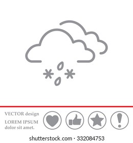 Single weather icon - Cloud with Snow and Rain
