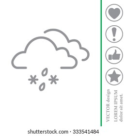 Single weather icon - Cloud with Snow and Rain