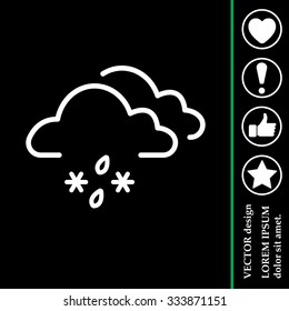 Single weather icon - Cloud with Snow and Rain