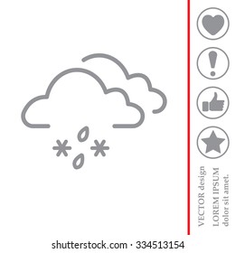 Single weather icon - Cloud with Snow and Rain