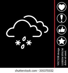 Single weather icon - Cloud with Snow and Rain
