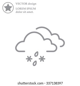 Single weather icon - Cloud with Snow and Rain