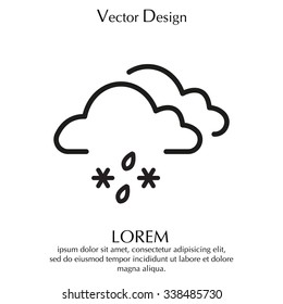 Single weather icon - Cloud with Snow and Rain