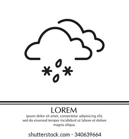 Single weather icon - Cloud with Snow and Rain