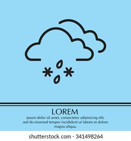 Single weather icon - Cloud with Snow and Rain