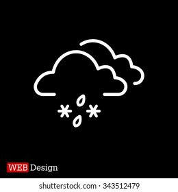 Single weather icon - Cloud with Snow and Rain