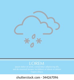 Single weather icon - Cloud with Snow and Rain