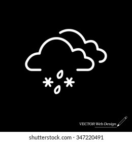 Single weather icon - Cloud with Snow and Rain