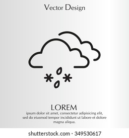 Single weather icon - Cloud with Snow and Rain
