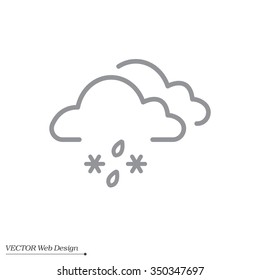 Single weather icon - Cloud with Snow and Rain