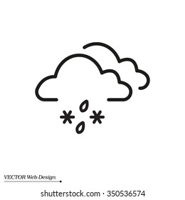 Single weather icon - Cloud with Snow and Rain