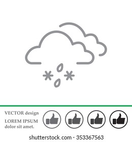 Single weather icon - Cloud with Snow and Rain
