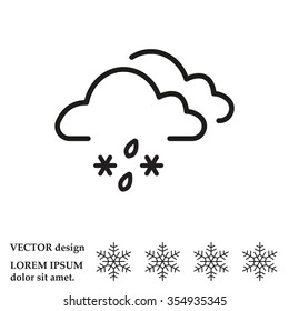 Single weather icon - Cloud with Snow and Rain
