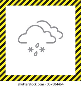Single weather icon - Cloud with Snow and Rain