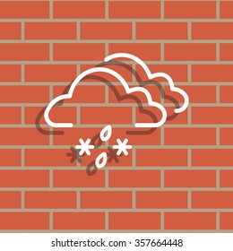 Single weather icon - Cloud with Snow and Rain