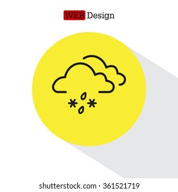 Single weather icon - Cloud with Snow and Rain