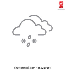 Single weather icon - Cloud with Snow and Rain
