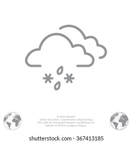 Single weather icon - Cloud with Snow and Rain