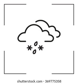 Single weather icon - Cloud with Snow and Rain