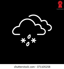 Single weather icon - Cloud with Snow and Rain