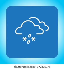 Single weather icon - Cloud with Snow and Rain
