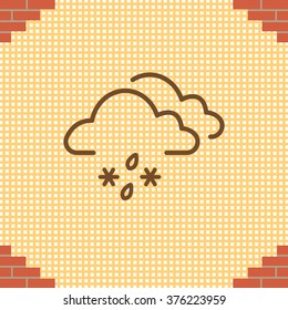 Single weather icon - Cloud with Snow and Rain