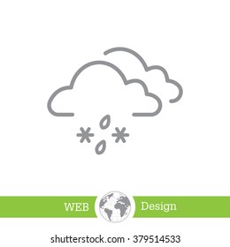 Single weather icon - Cloud with Snow and Rain