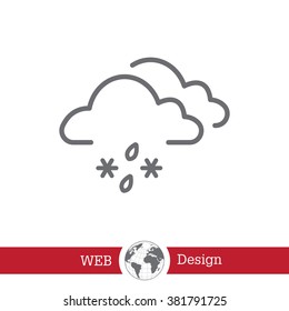 Single weather icon - Cloud with Snow and Rain