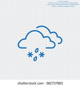Single weather icon - Cloud with Snow and Rain