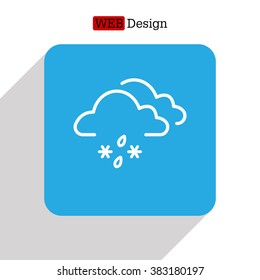 Single weather icon - Cloud with Snow and Rain