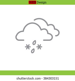 Single weather icon - Cloud with Snow and Rain
