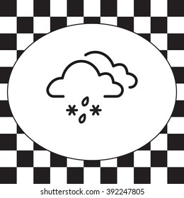 Single weather icon - Cloud with Snow and Rain