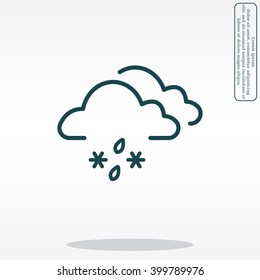 Single weather icon - Cloud with Snow and Rain